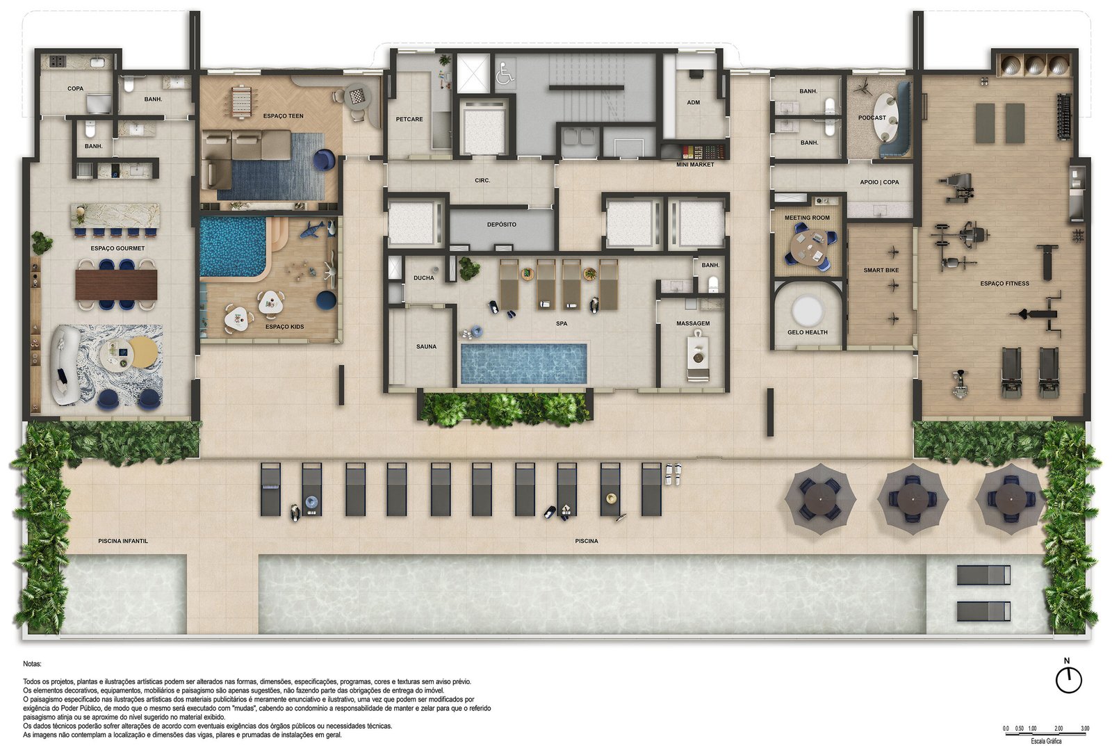 Masterplan do pavimento de uso comum do Marino by Breton